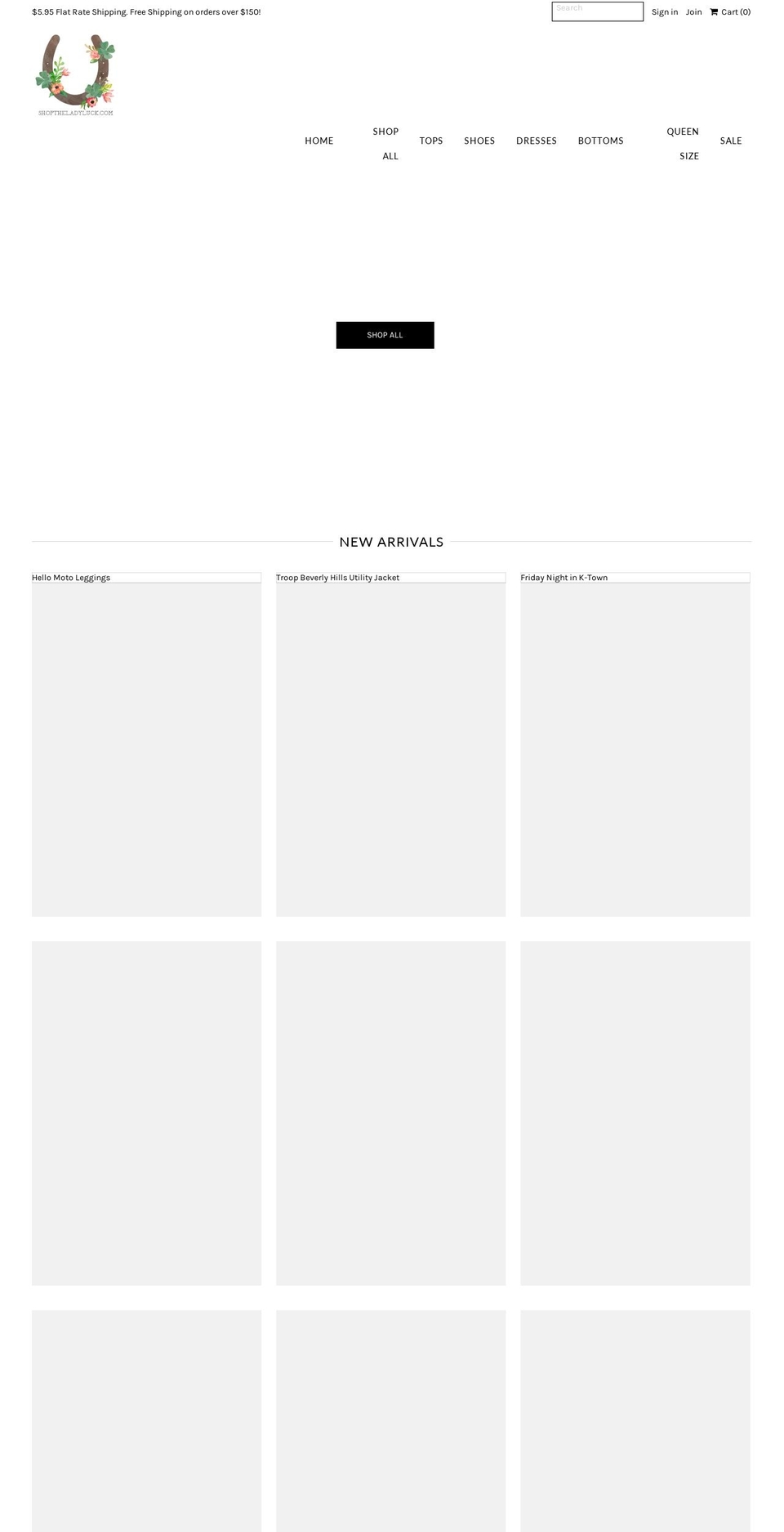 shoptheladyluck.com — Shopify storefront screenshot