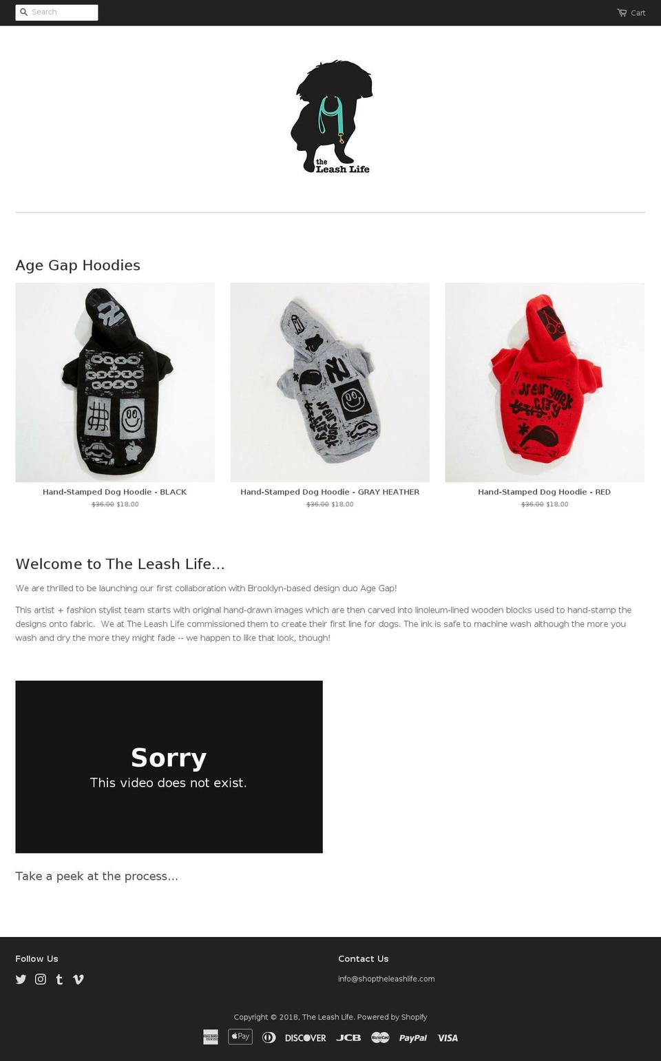 shoptheleashlife.com — Shopify storefront screenshot