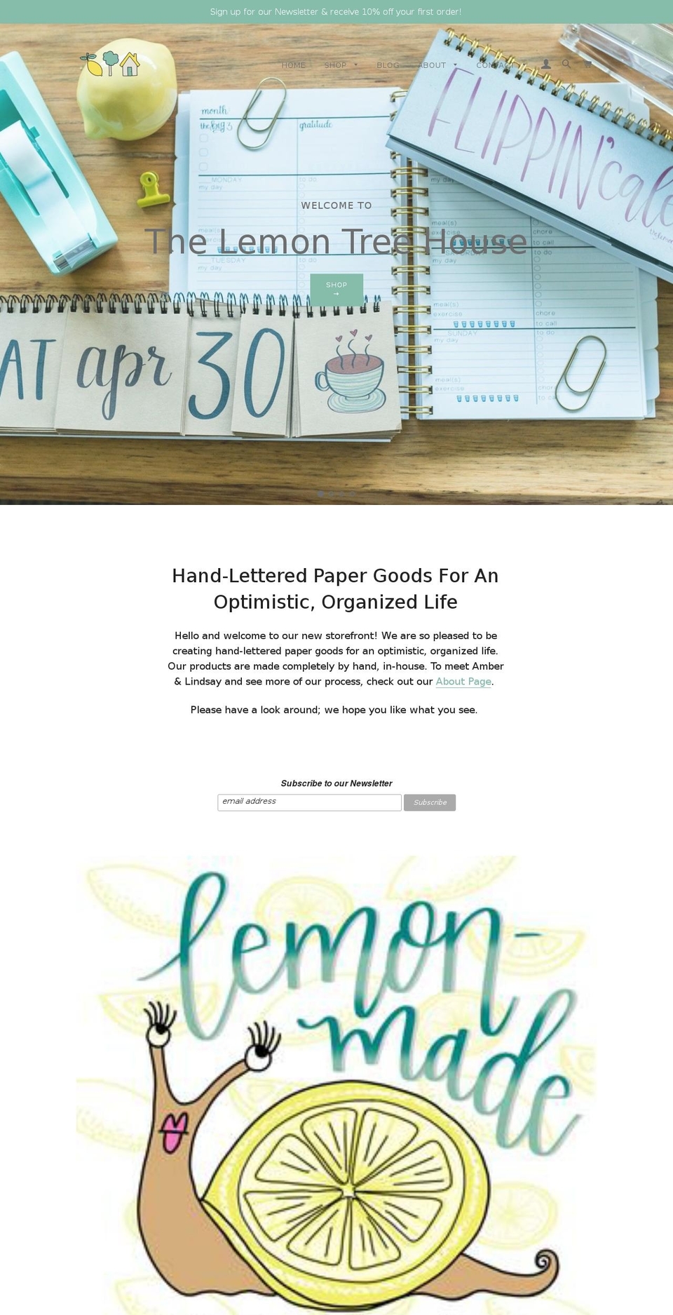 shopthelemontreehouse.com shopify website screenshot