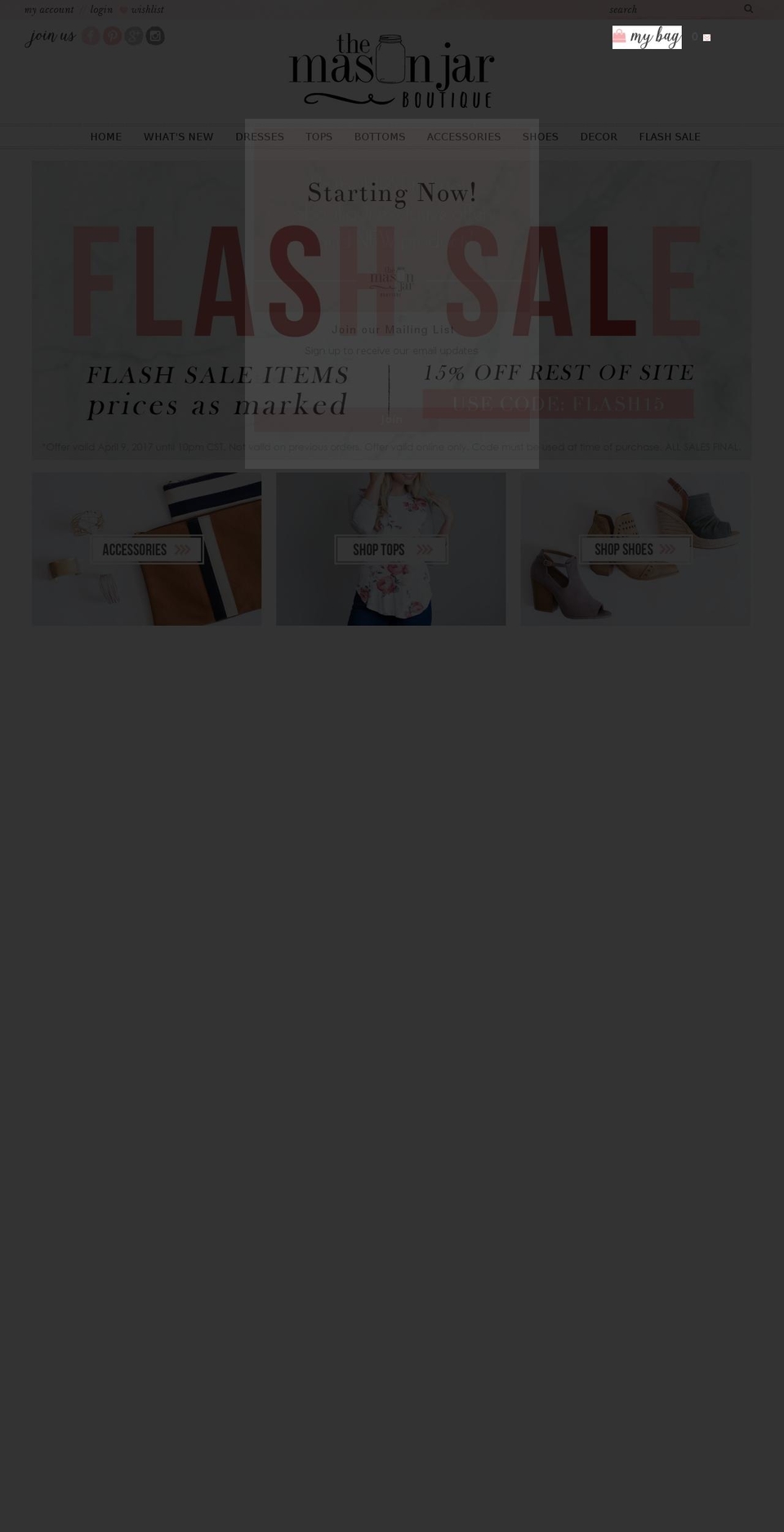 shopthemasonjar.com shopify website screenshot