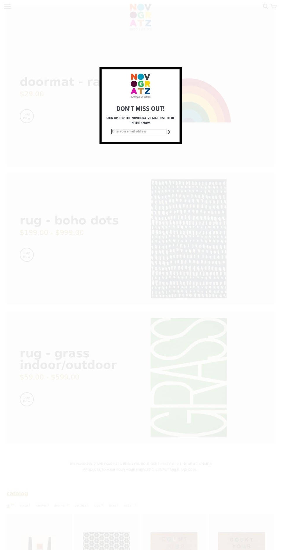 shopthenovogratz.com shopify website screenshot