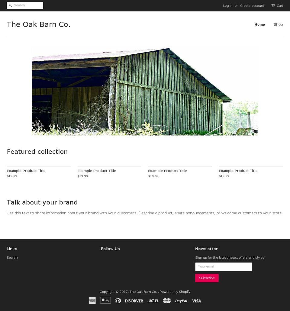 shoptheoakbarn.com shopify website screenshot