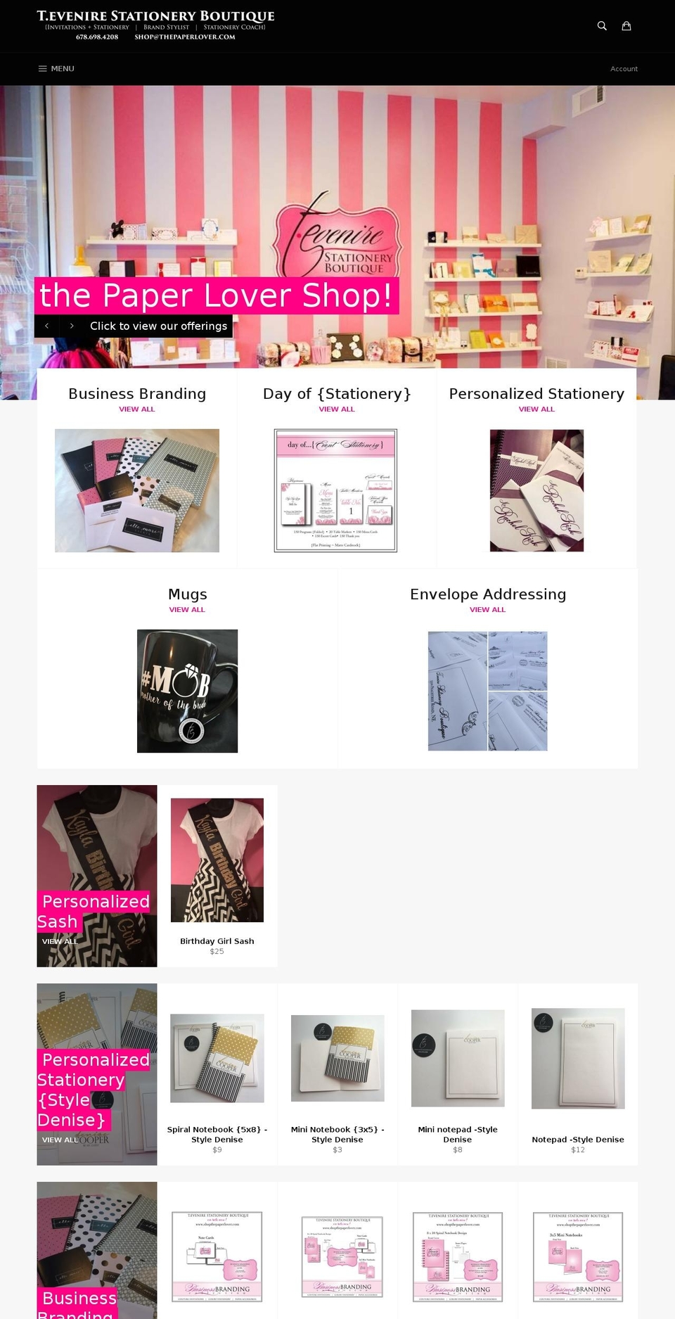 shopthepaperlover.com — Shopify storefront screenshot