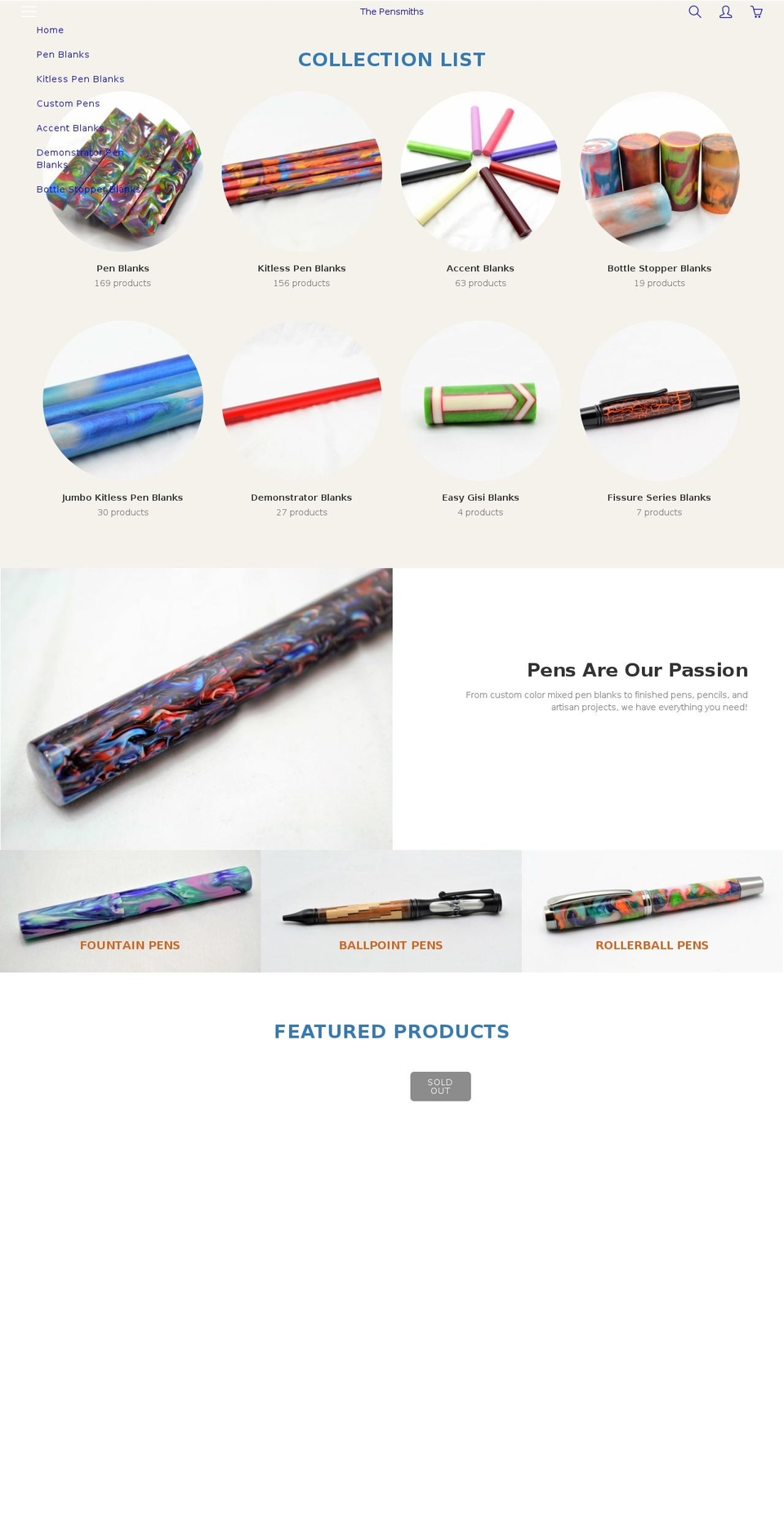 shopthepensmiths.com shopify website screenshot