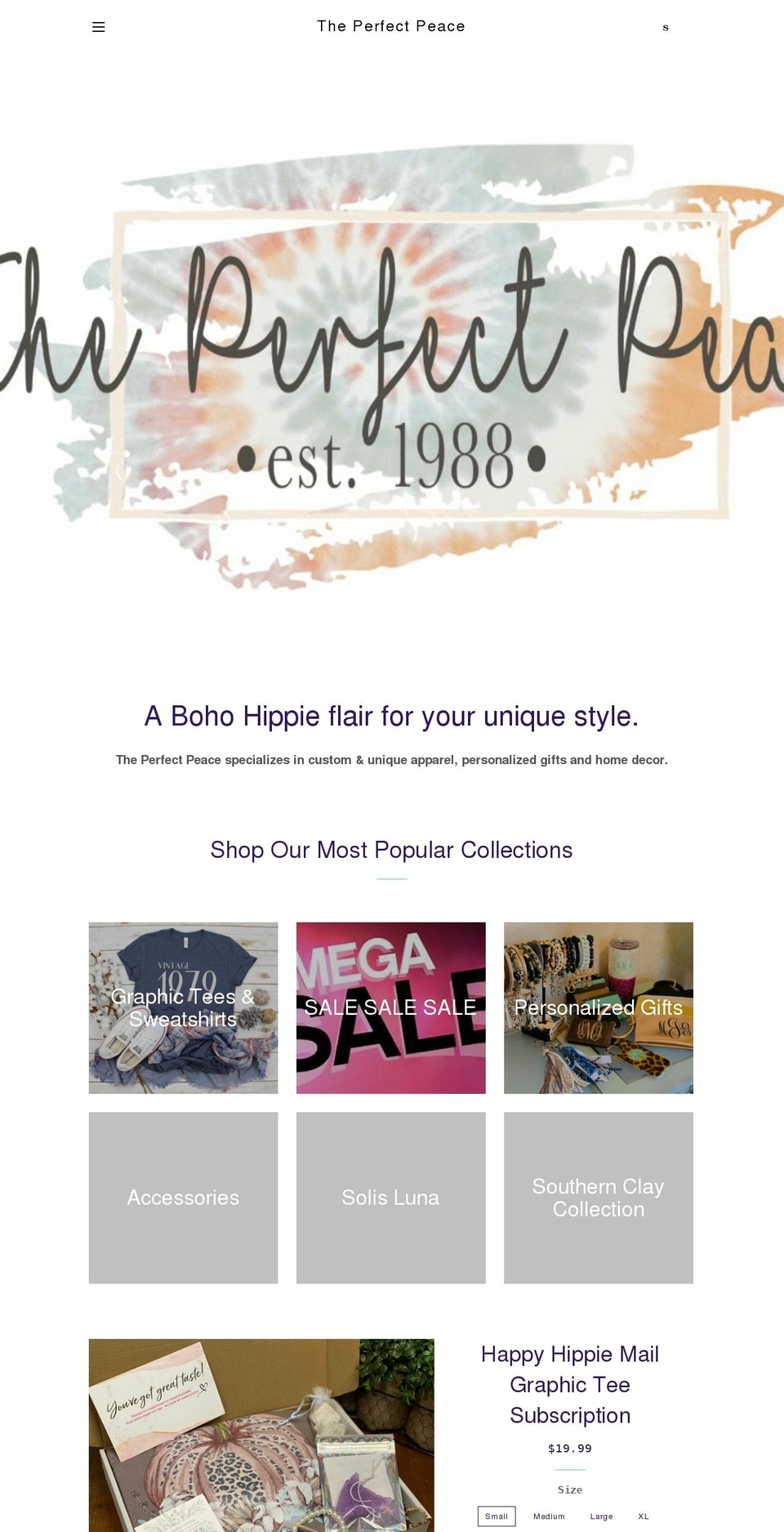 shoptheperfectpeace.com shopify website screenshot