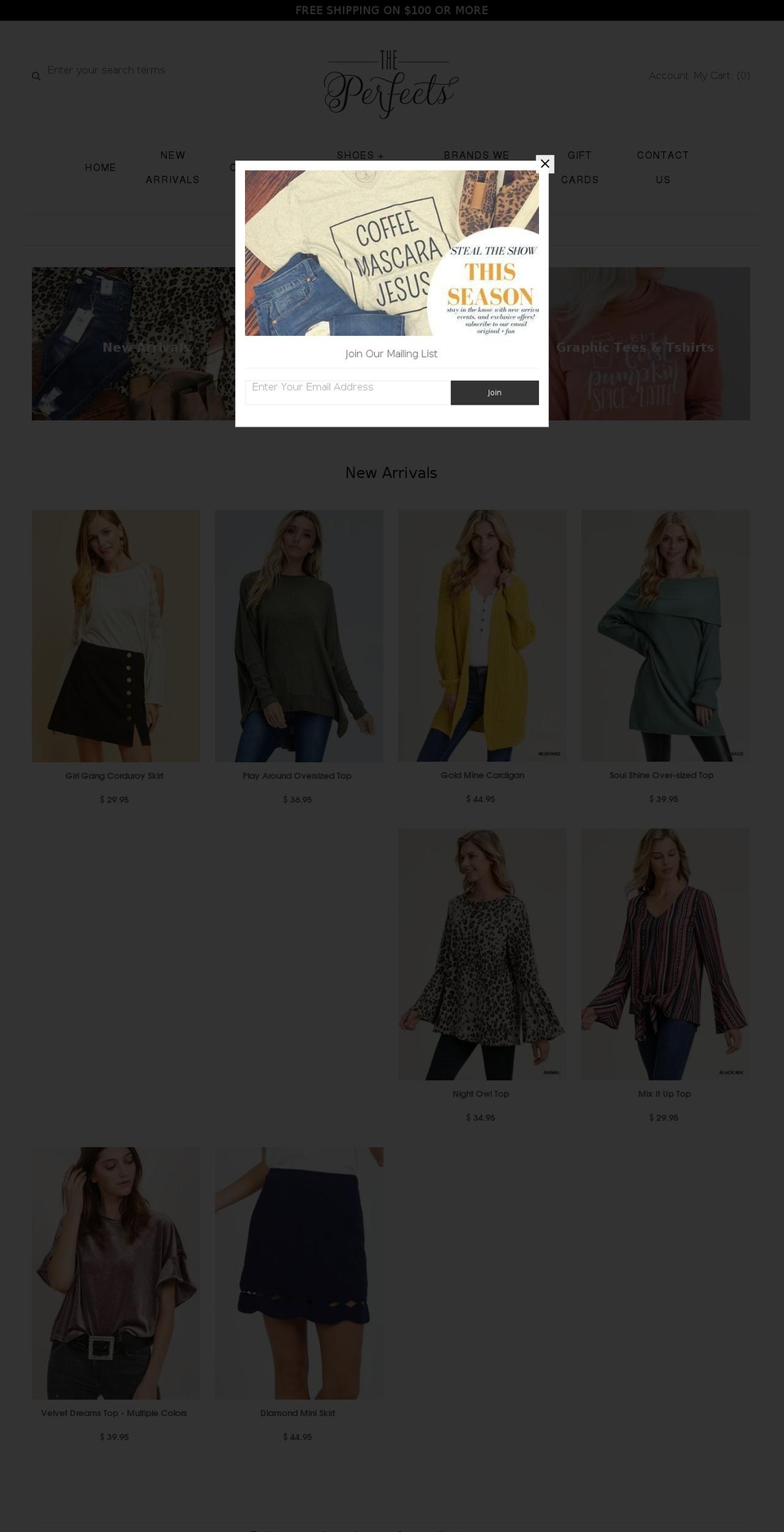 shoptheperfects.com shopify website screenshot