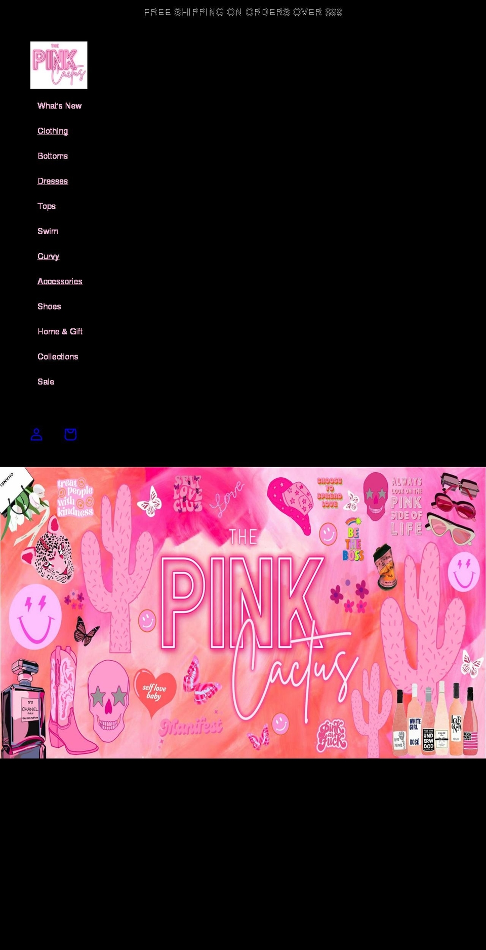 shopthepinkcactus.com shopify website screenshot