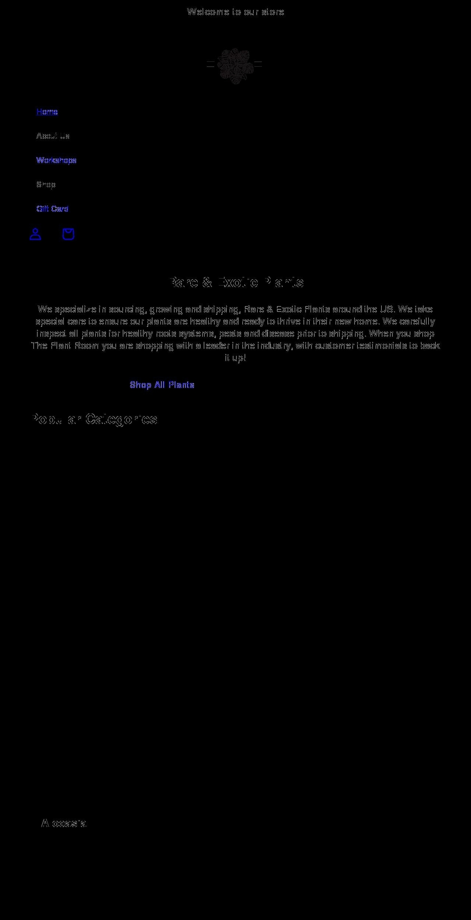 shoptheplantroom.com shopify website screenshot