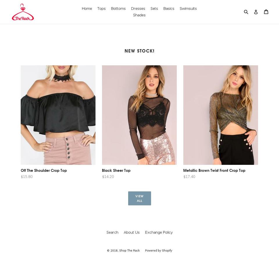 shoptherackja.com — Shopify storefront screenshot