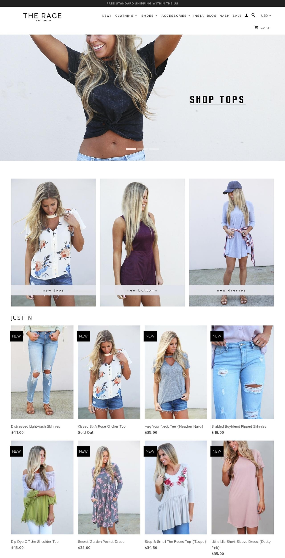 shoptherage.com shopify website screenshot