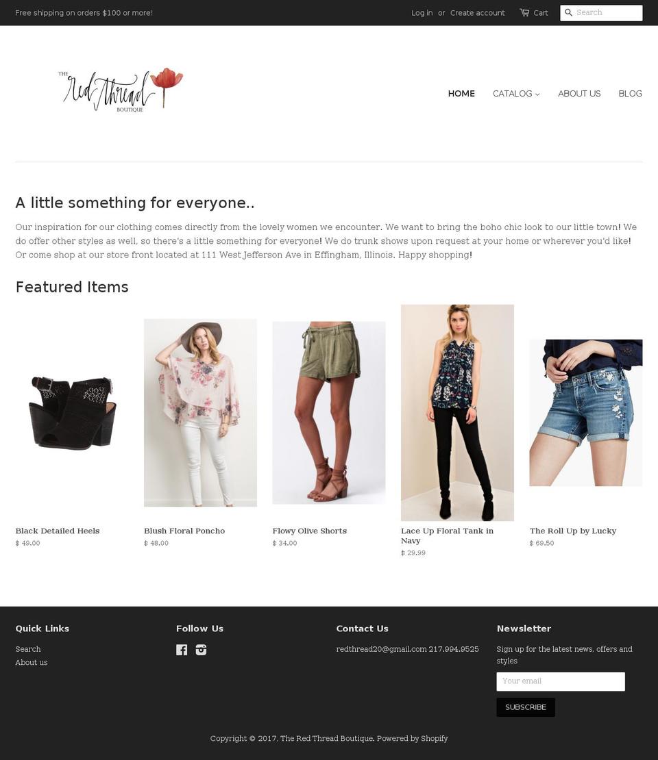 shoptheredthread.com shopify website screenshot