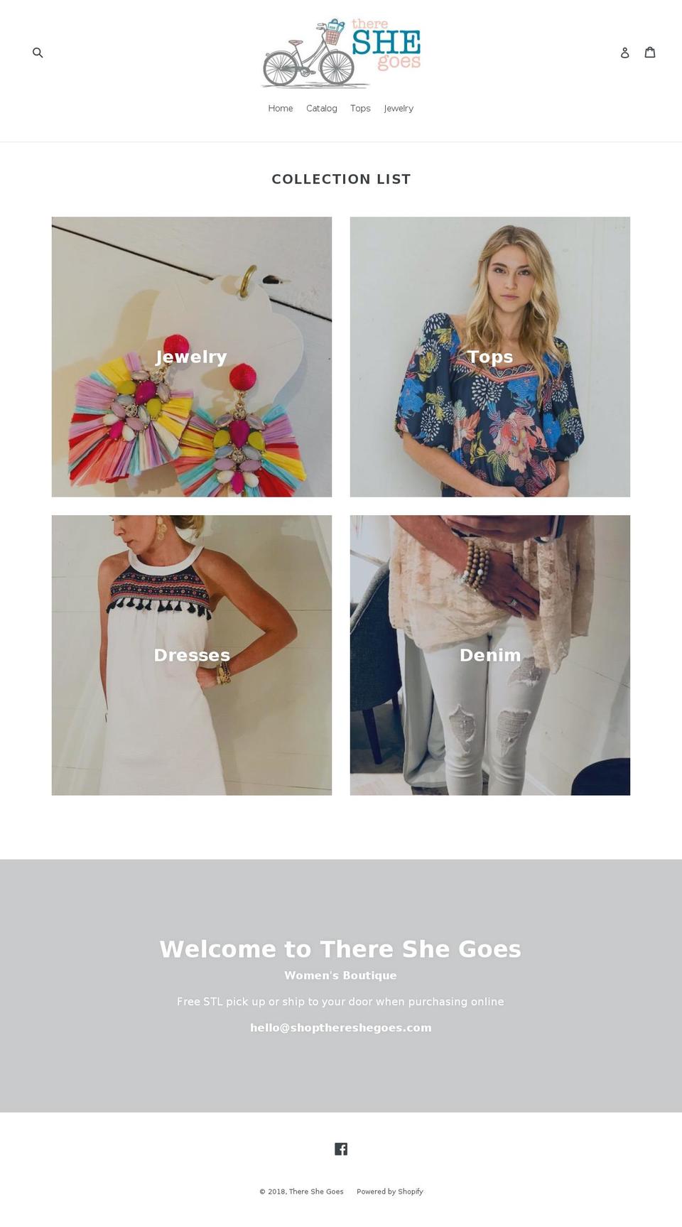 shopthereshegoes.com shopify website screenshot
