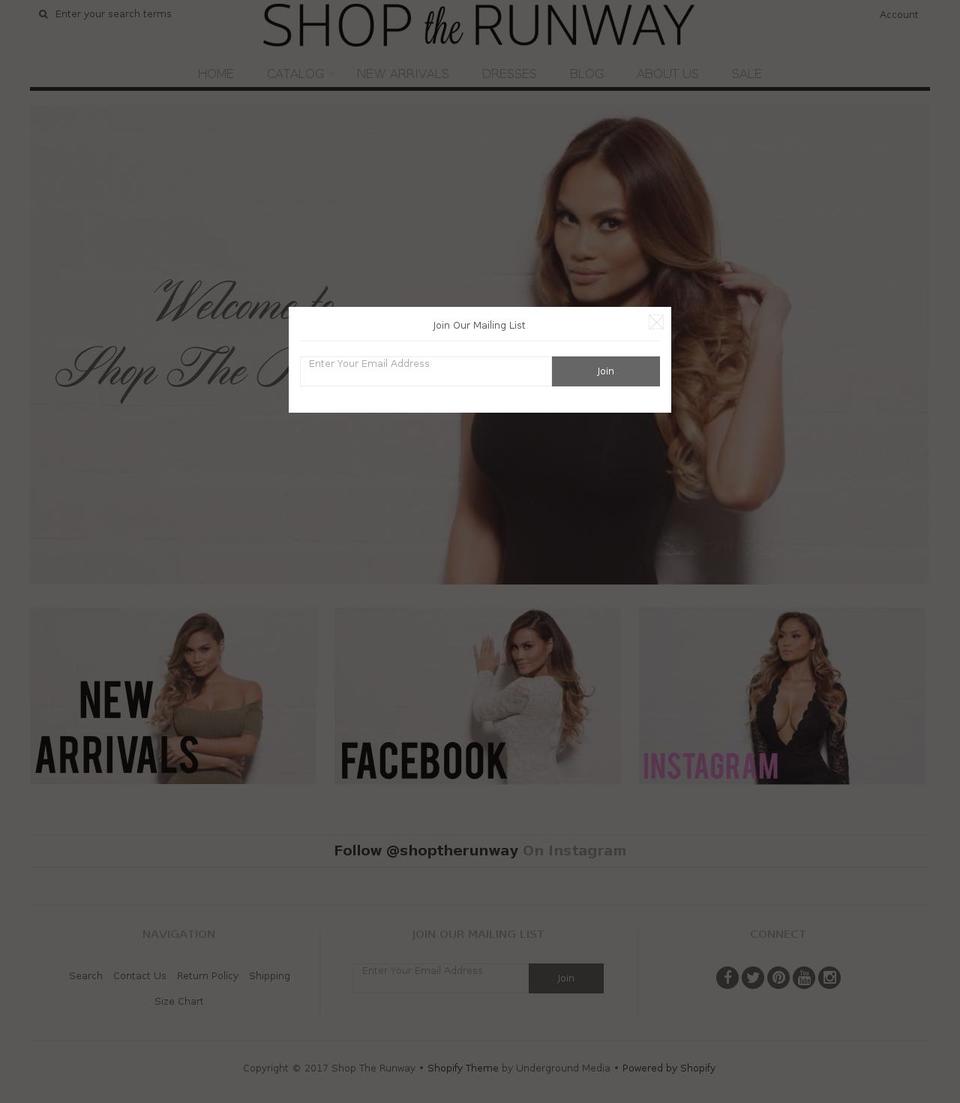 shoptherunway.com shopify website screenshot