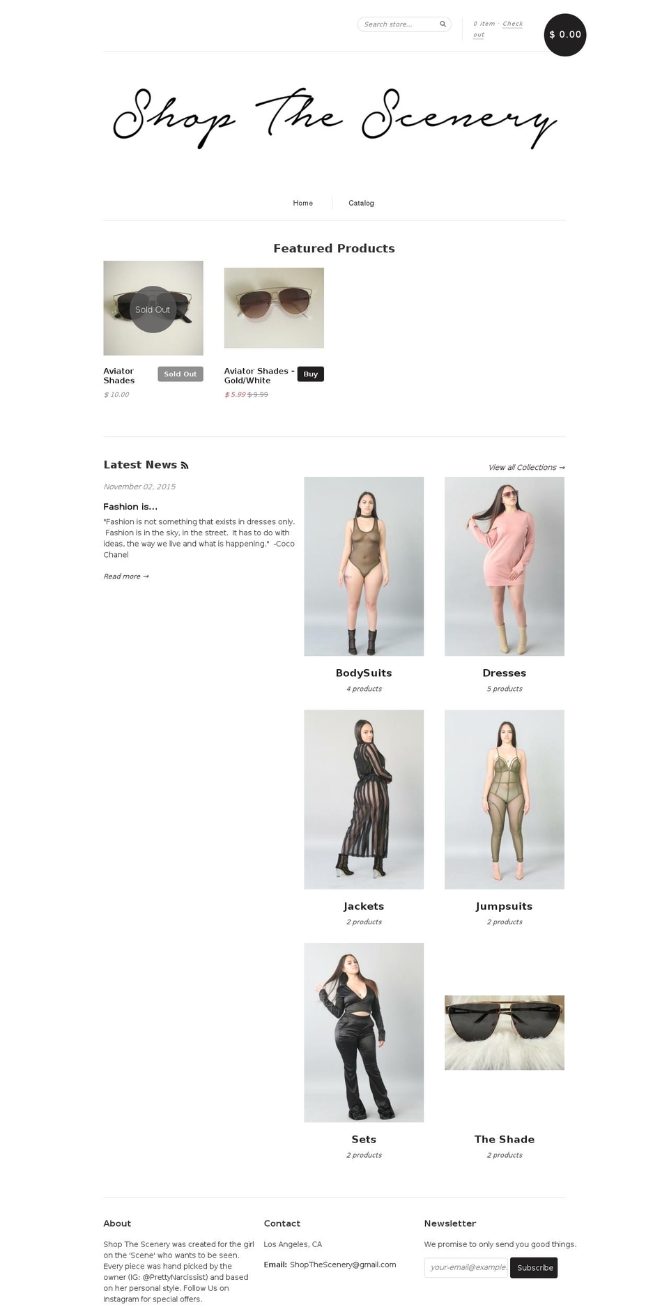 shopthescenery.com shopify website screenshot