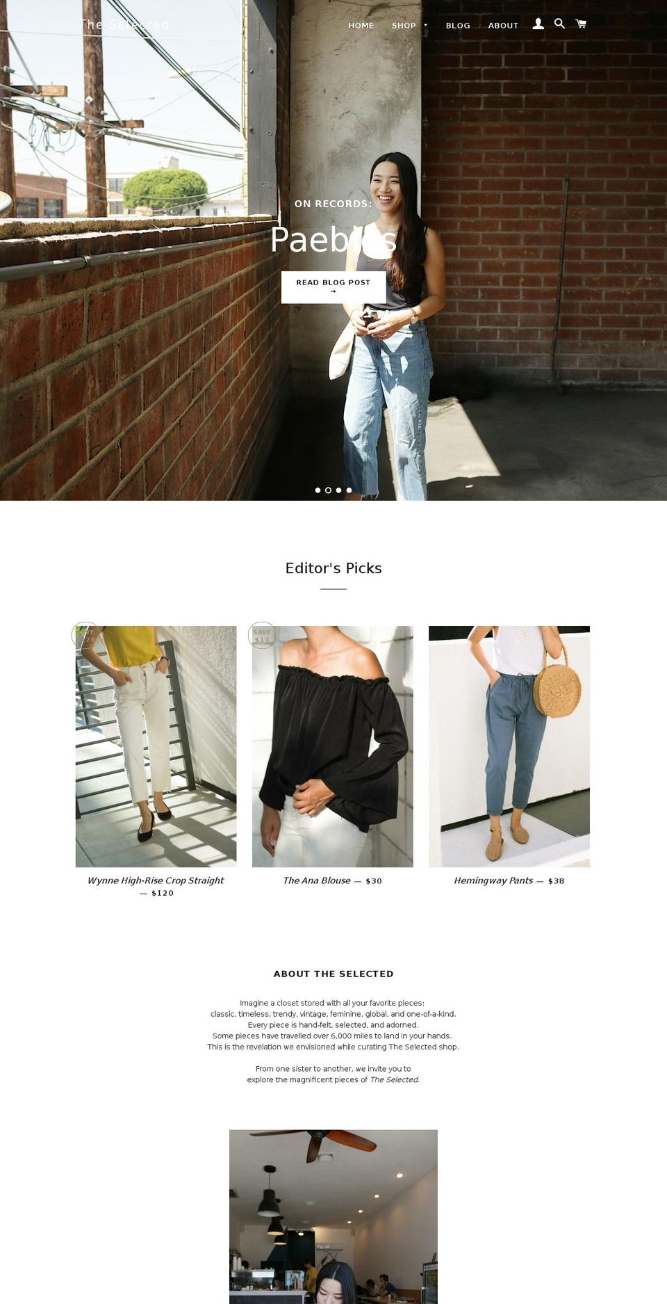shoptheselected.com — Shopify storefront screenshot