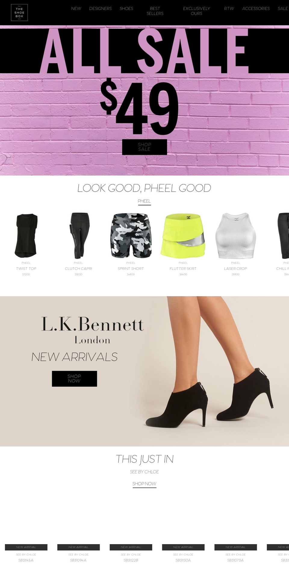 shoptheshoebox.net shopify website screenshot