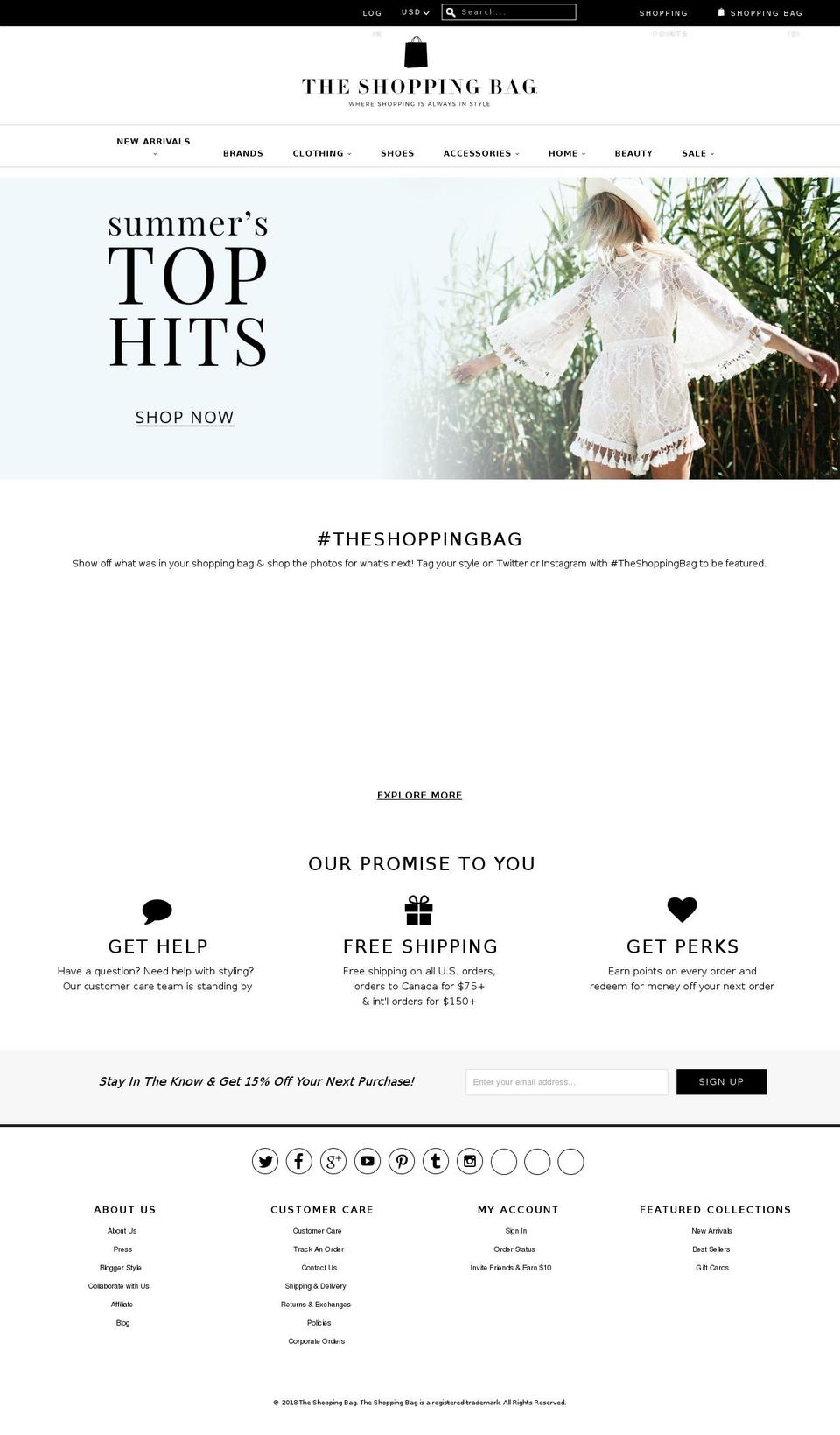 shoptheshoppingbagstore.com — Shopify storefront screenshot