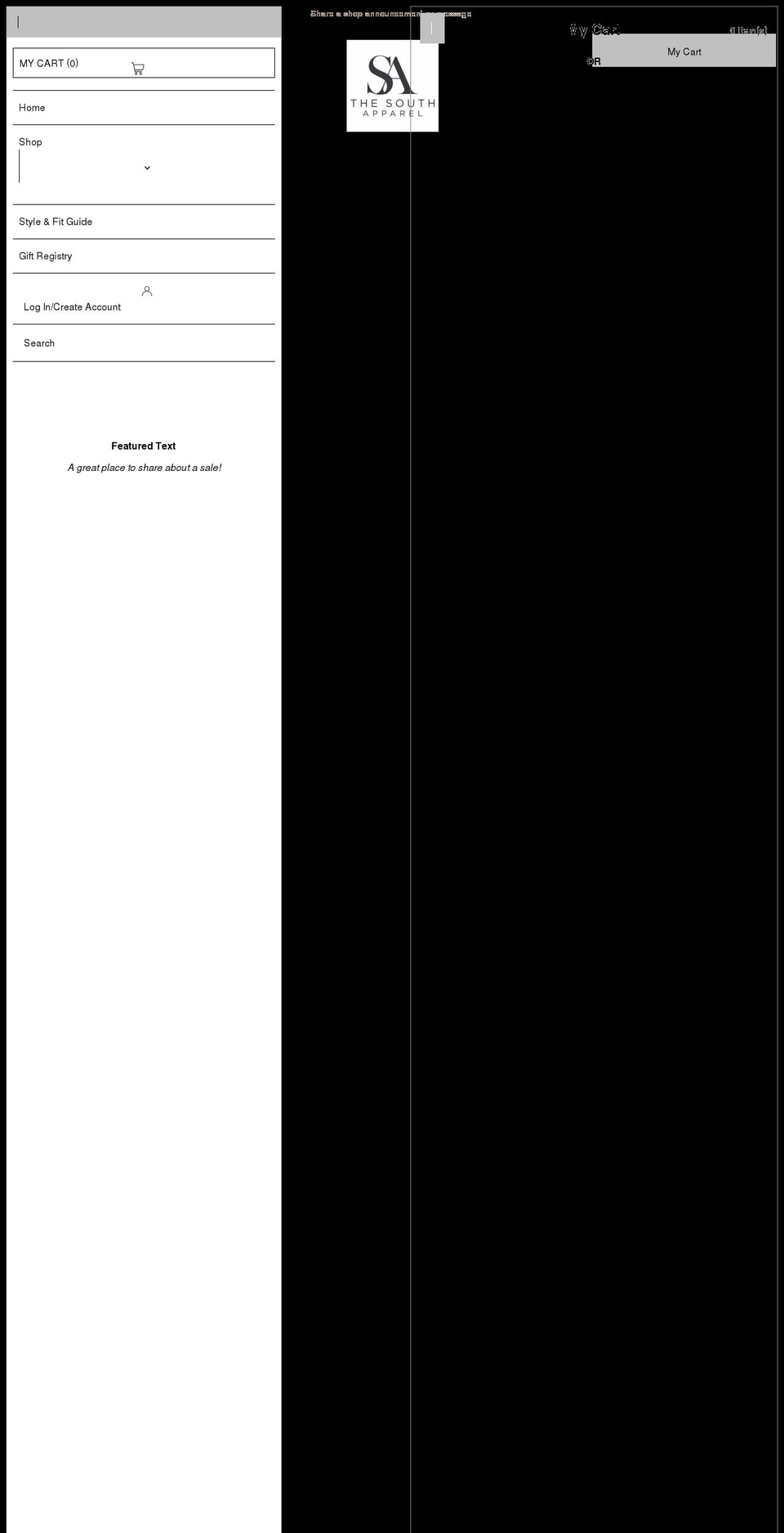 shopthesouthapparel.com shopify website screenshot