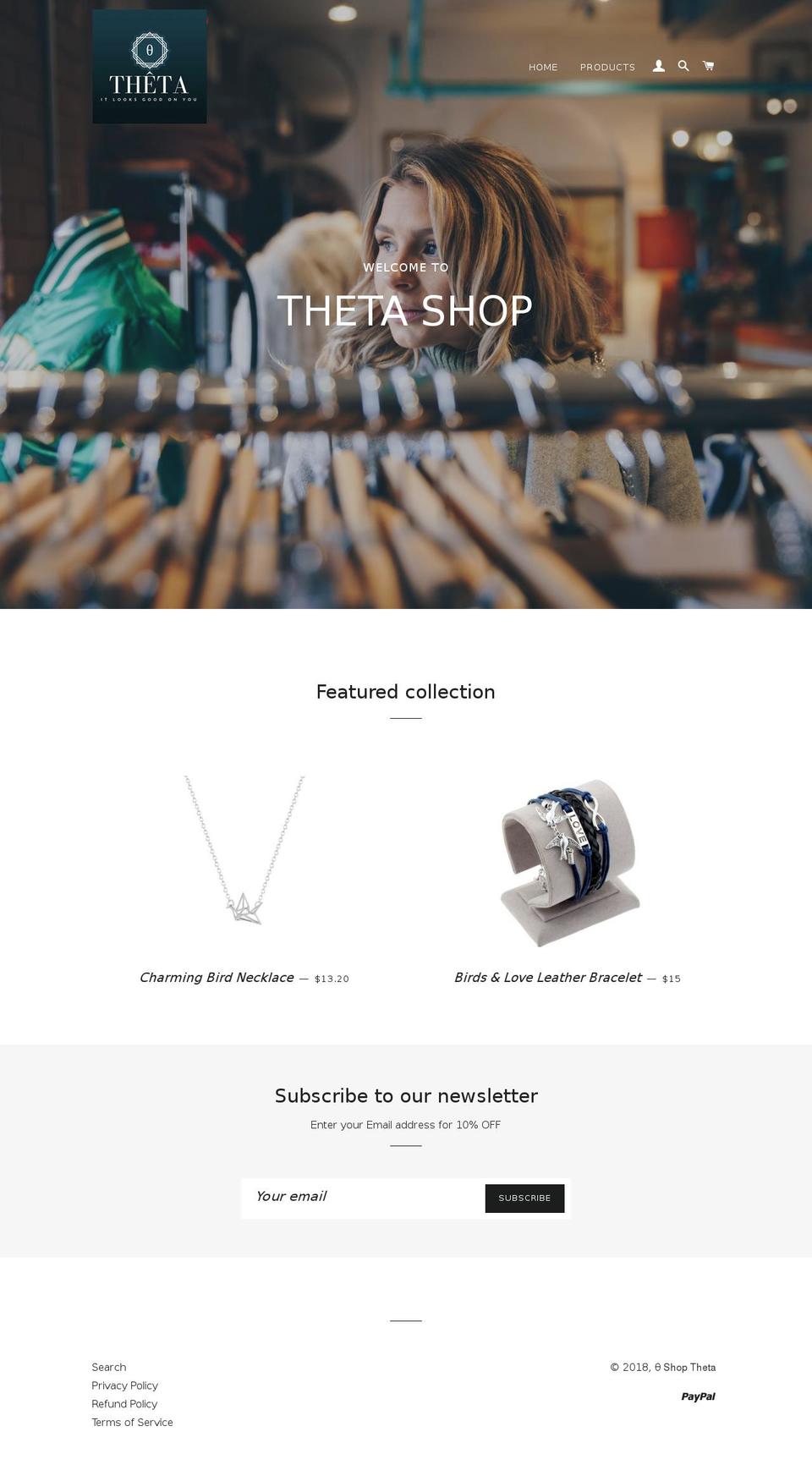 shoptheta.com — Shopify storefront screenshot