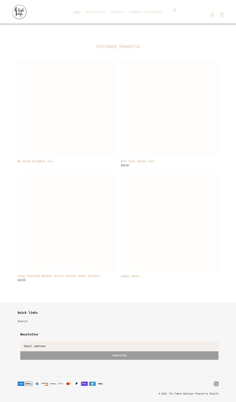 shopthetemple.com shopify website screenshot
