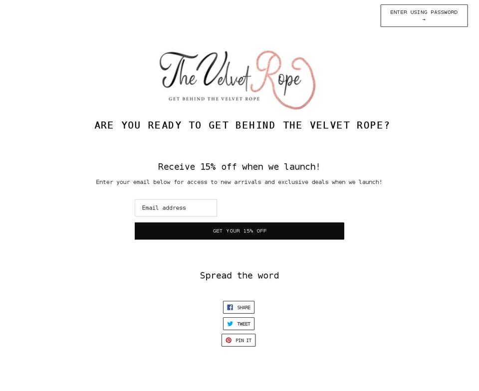 shopthevelvetrope.com shopify website screenshot