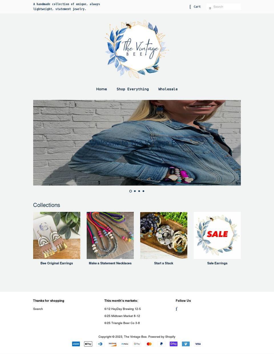 shopthevintagebee.com shopify website screenshot