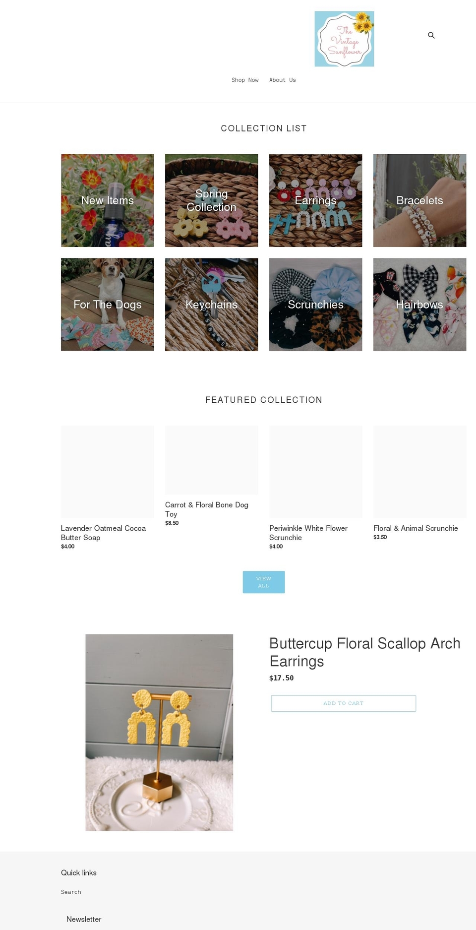 shopthevintagesunflower.com shopify website screenshot