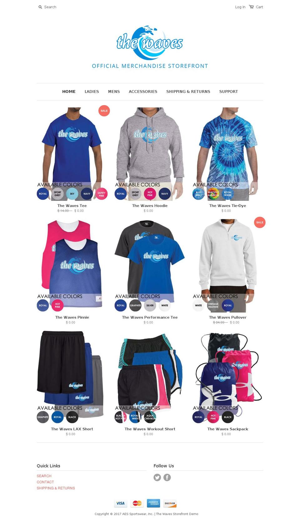 shopthewaves.com shopify website screenshot