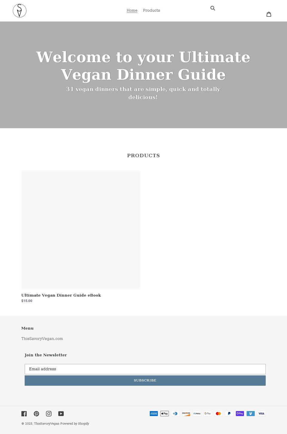 shopthissavoryvegan.com shopify website screenshot