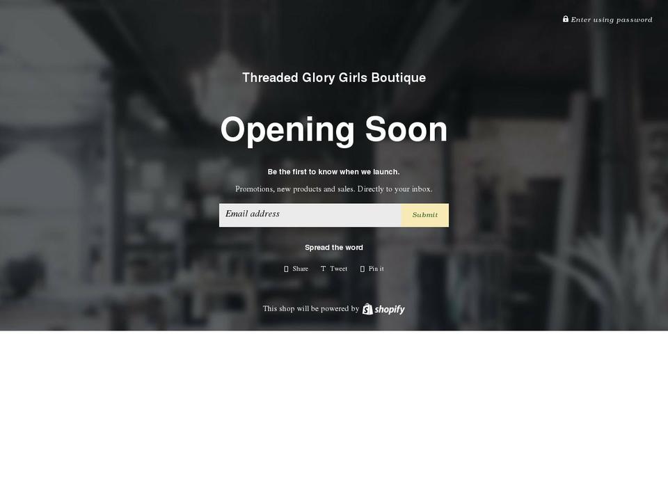 shopthreadedglory.com shopify website screenshot