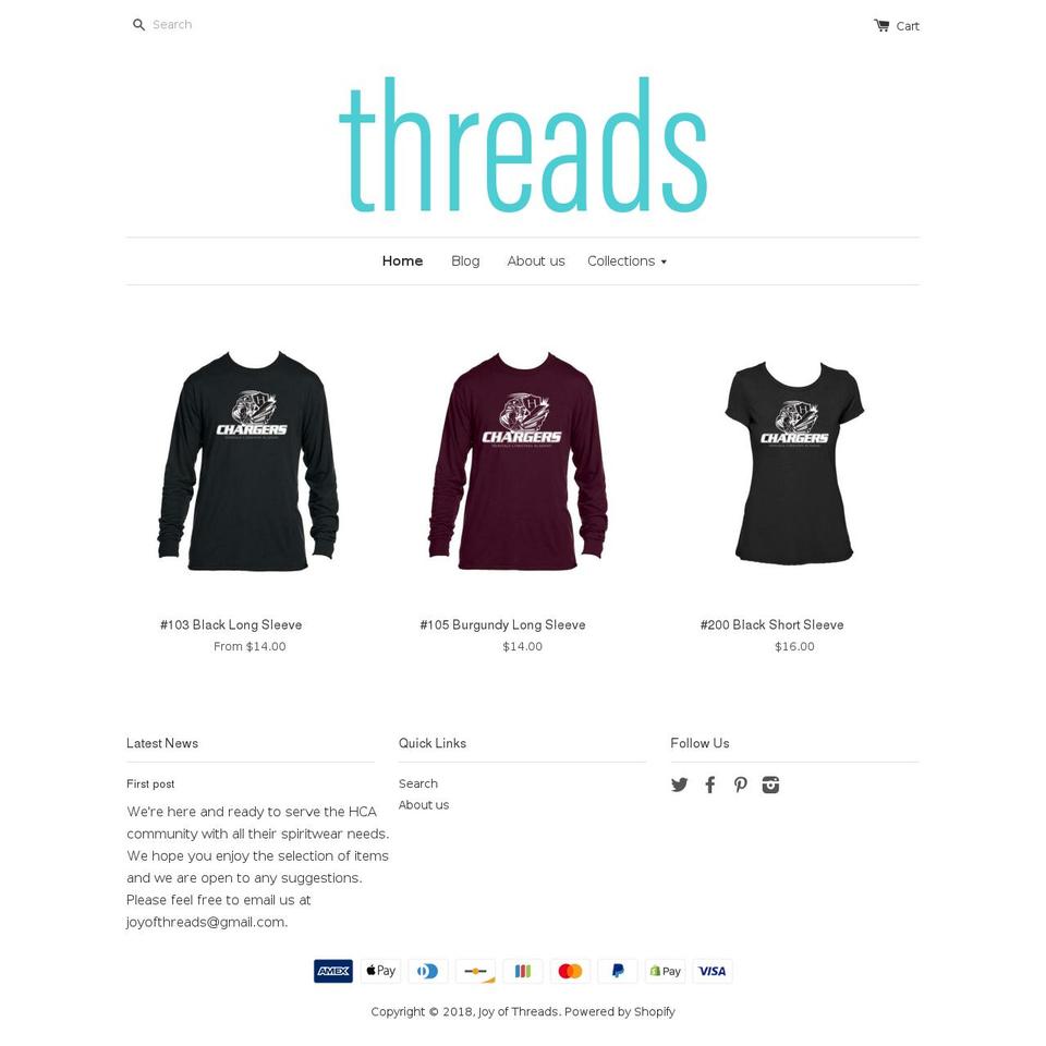 shopthreads.com — Shopify storefront screenshot