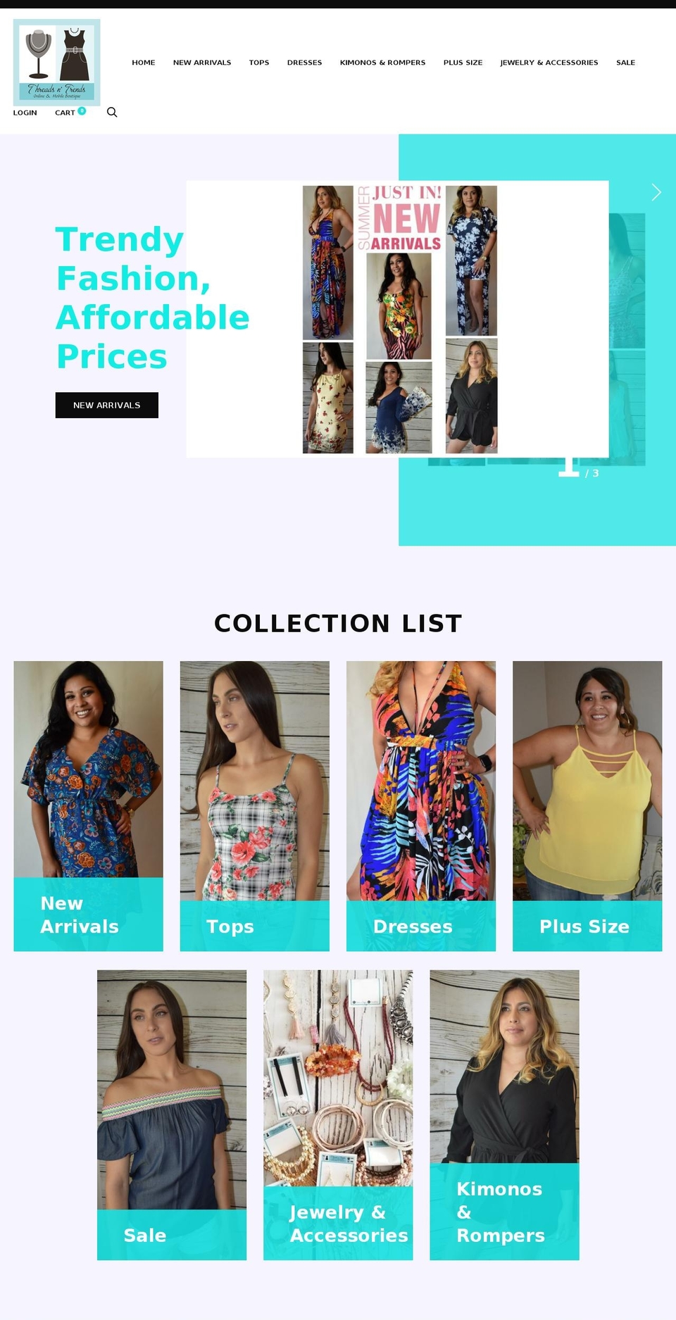 shopthreadsntrends.com — Shopify storefront screenshot