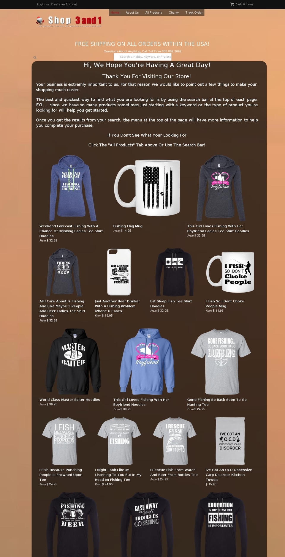 shopthreeandone.com shopify website screenshot