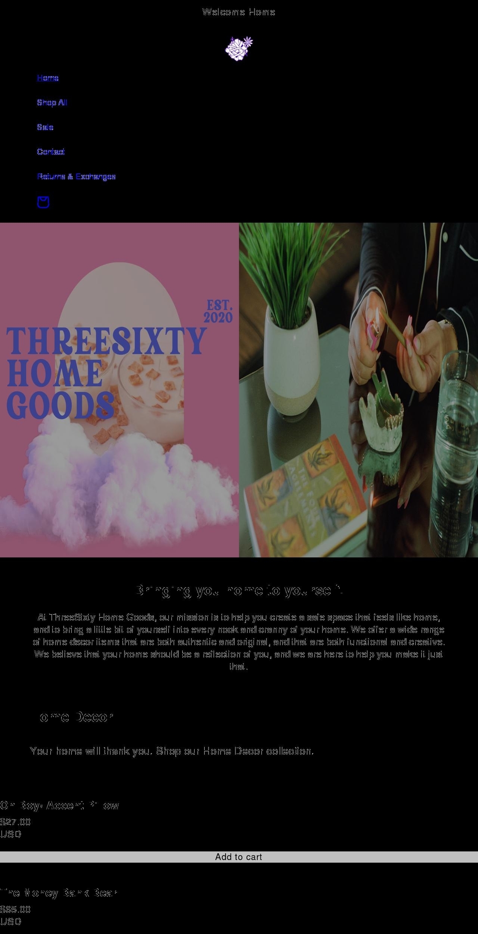 shopthreesixty.com shopify website screenshot