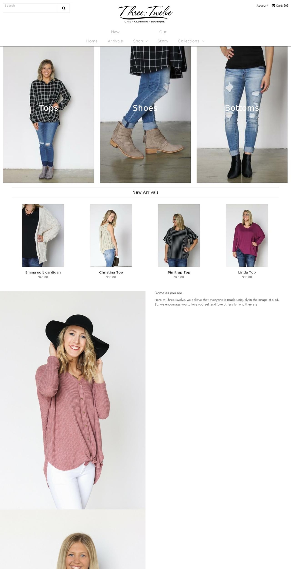 shopthreetwelve.com — Shopify storefront screenshot