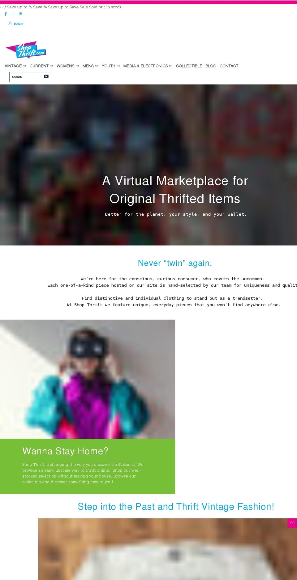 shopthrift.com shopify website screenshot