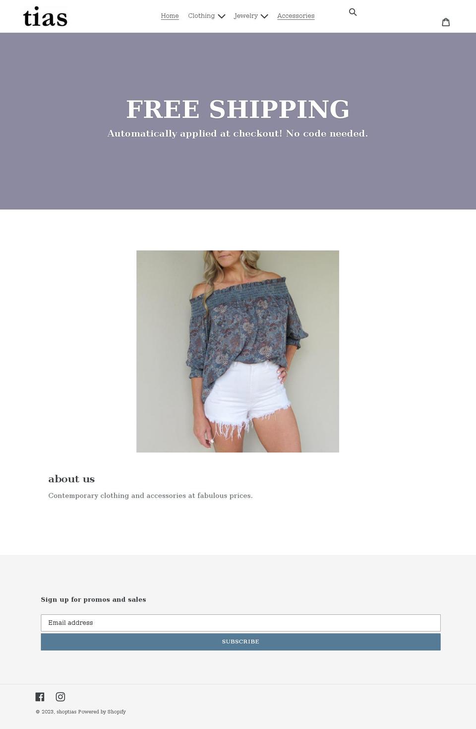 shoptias.com shopify website screenshot