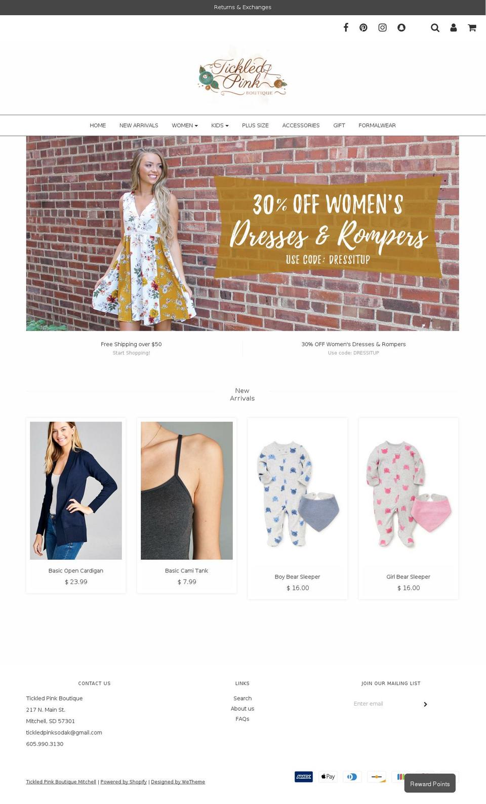 shoptickledpinksodak.com — Shopify storefront screenshot
