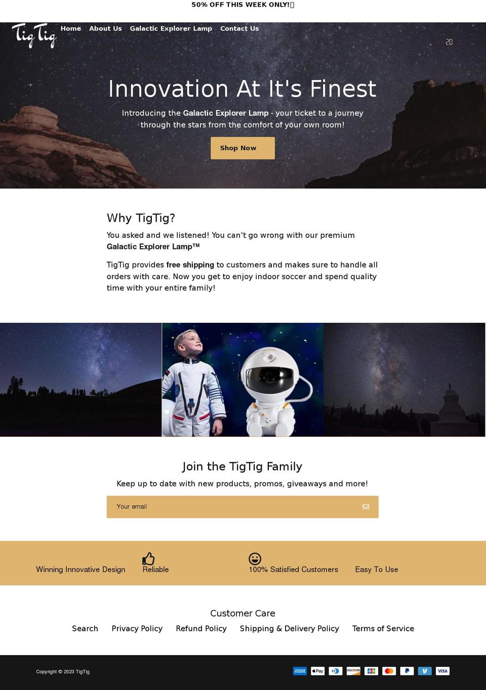 shoptigtig.com shopify website screenshot