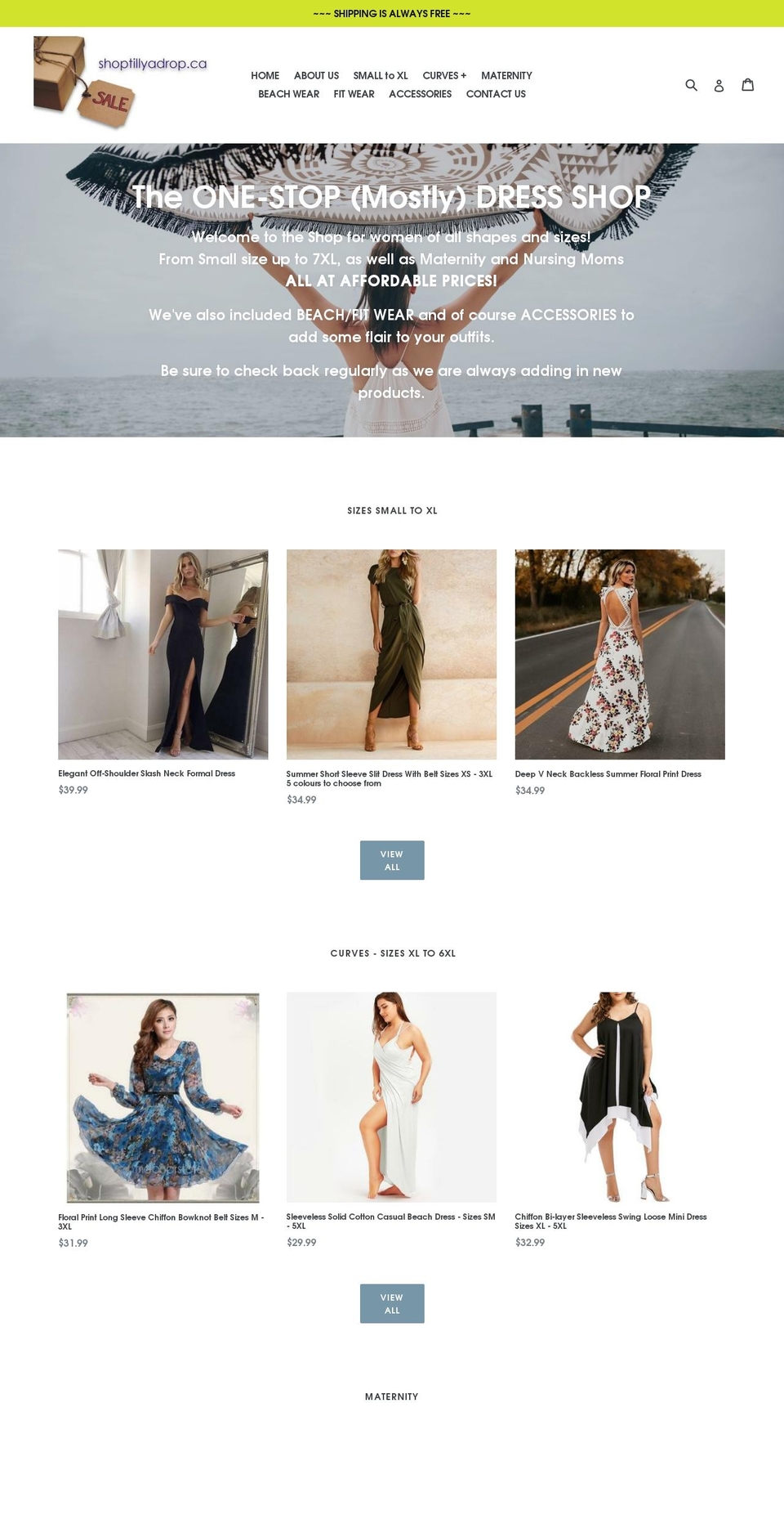 shoptillyadrop.ca shopify website screenshot