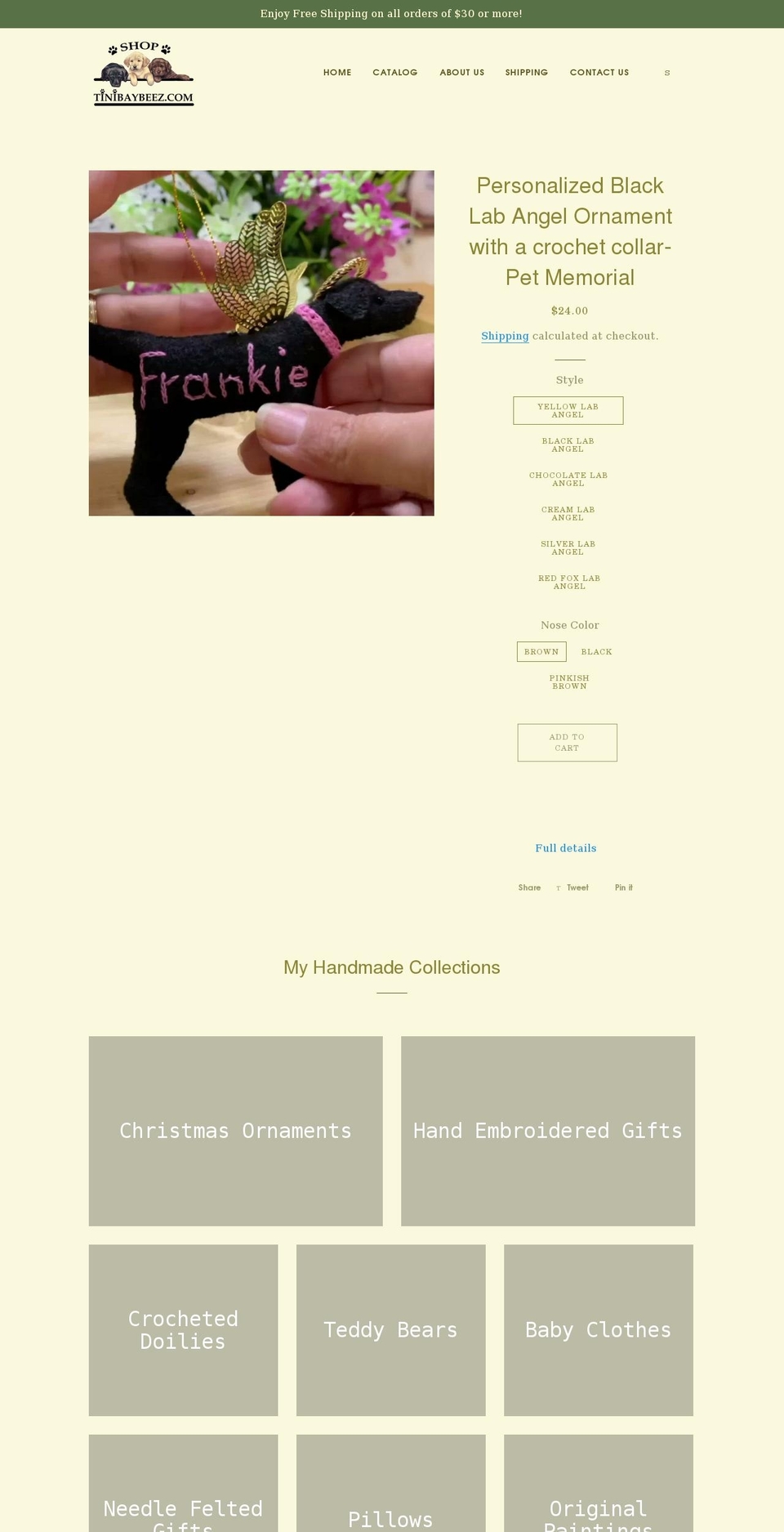 shoptinibaybeez.com shopify website screenshot