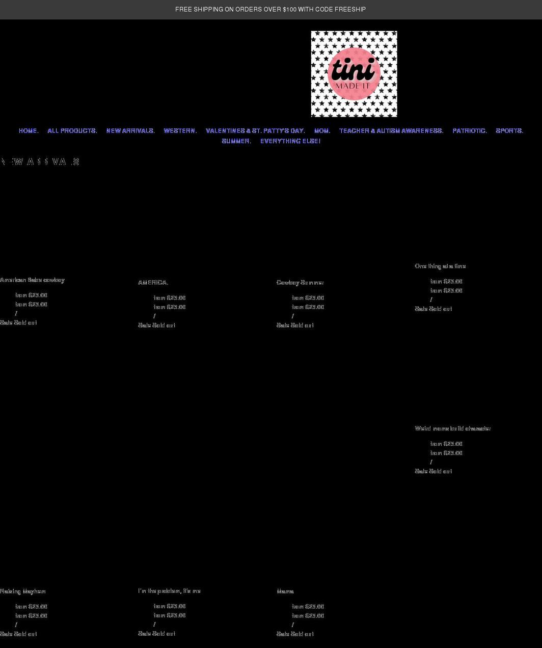 shoptinimadeit.com shopify website screenshot