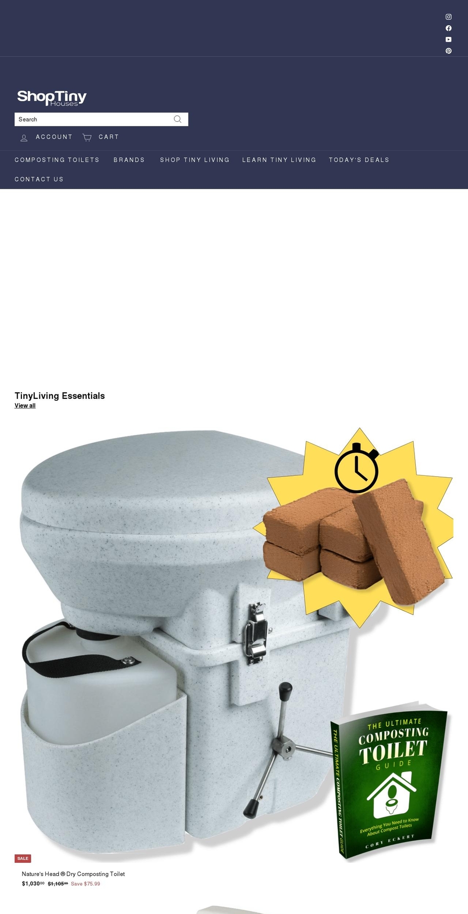 shoptinyhouses.com shopify website screenshot