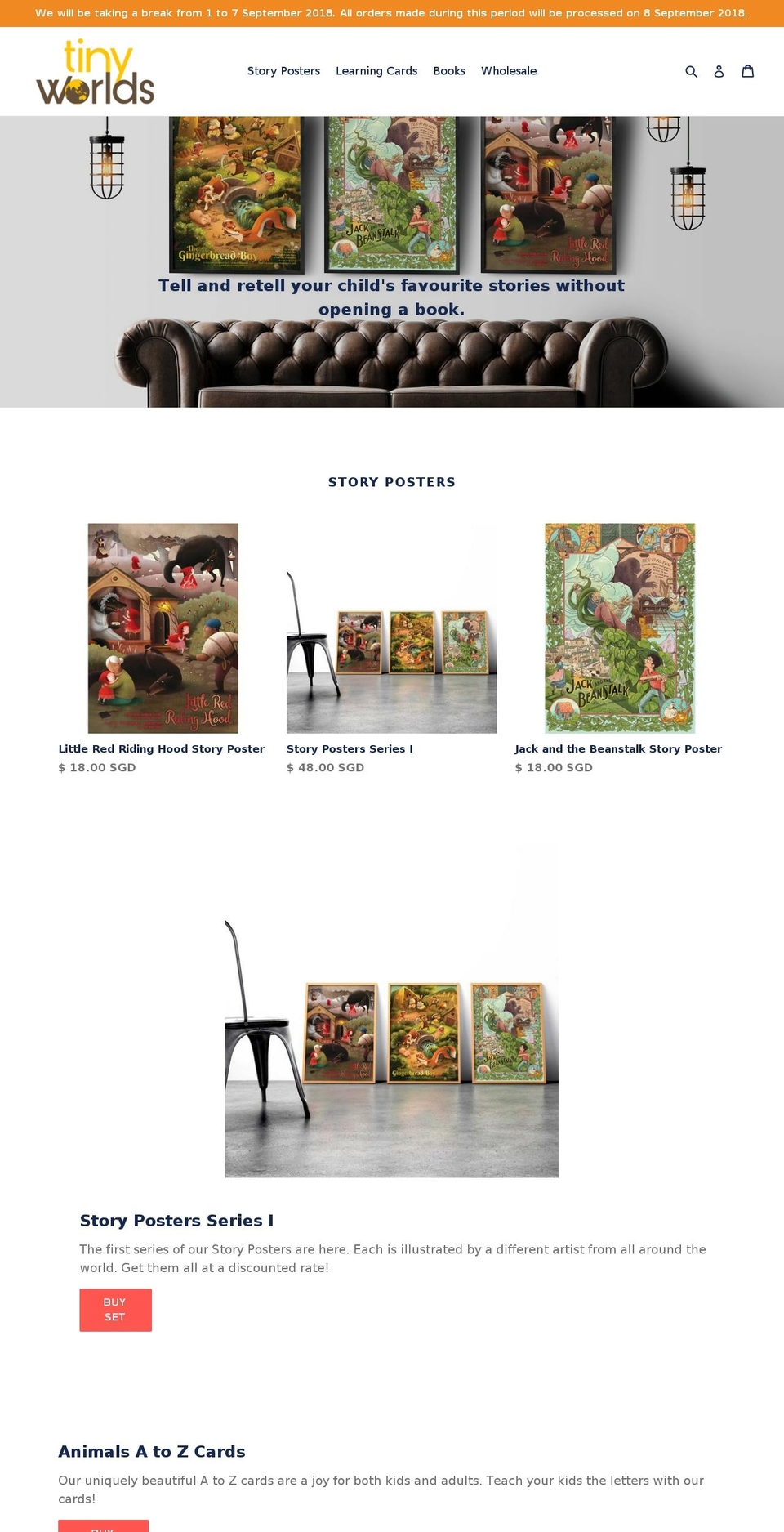 shoptinyworlds.com — Shopify storefront screenshot
