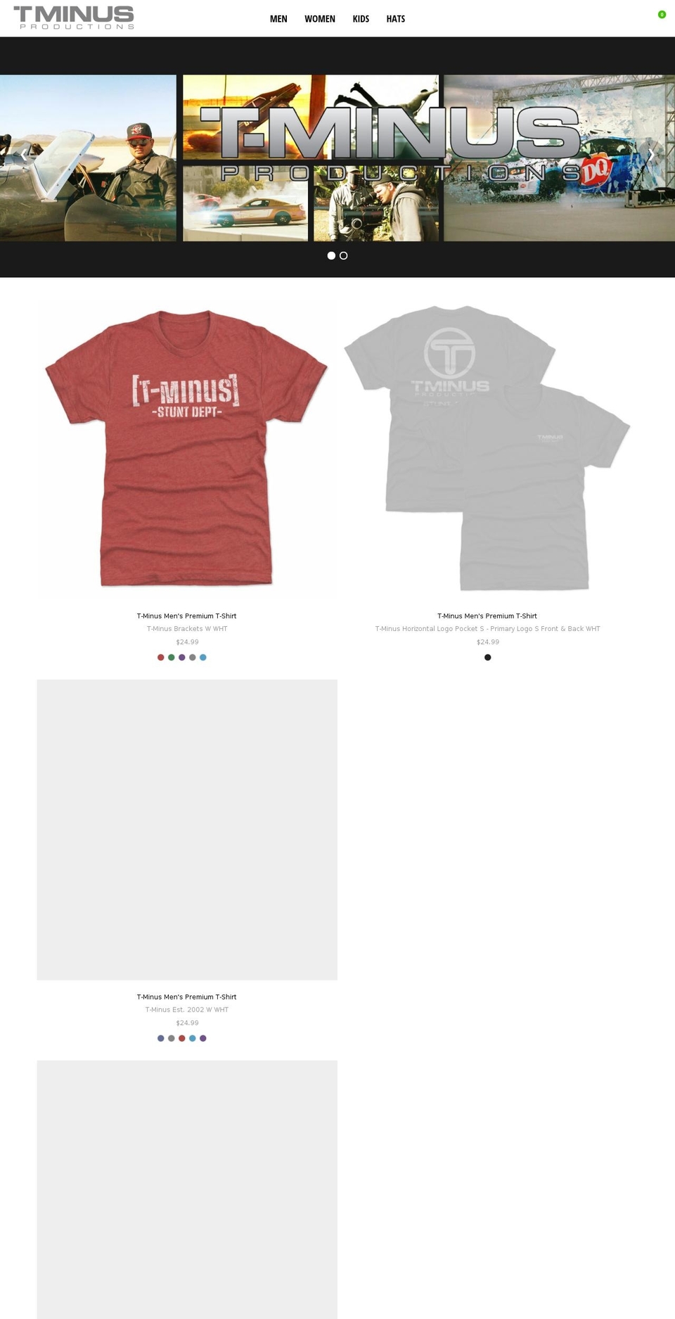 shoptminusproductions.com — Shopify storefront screenshot