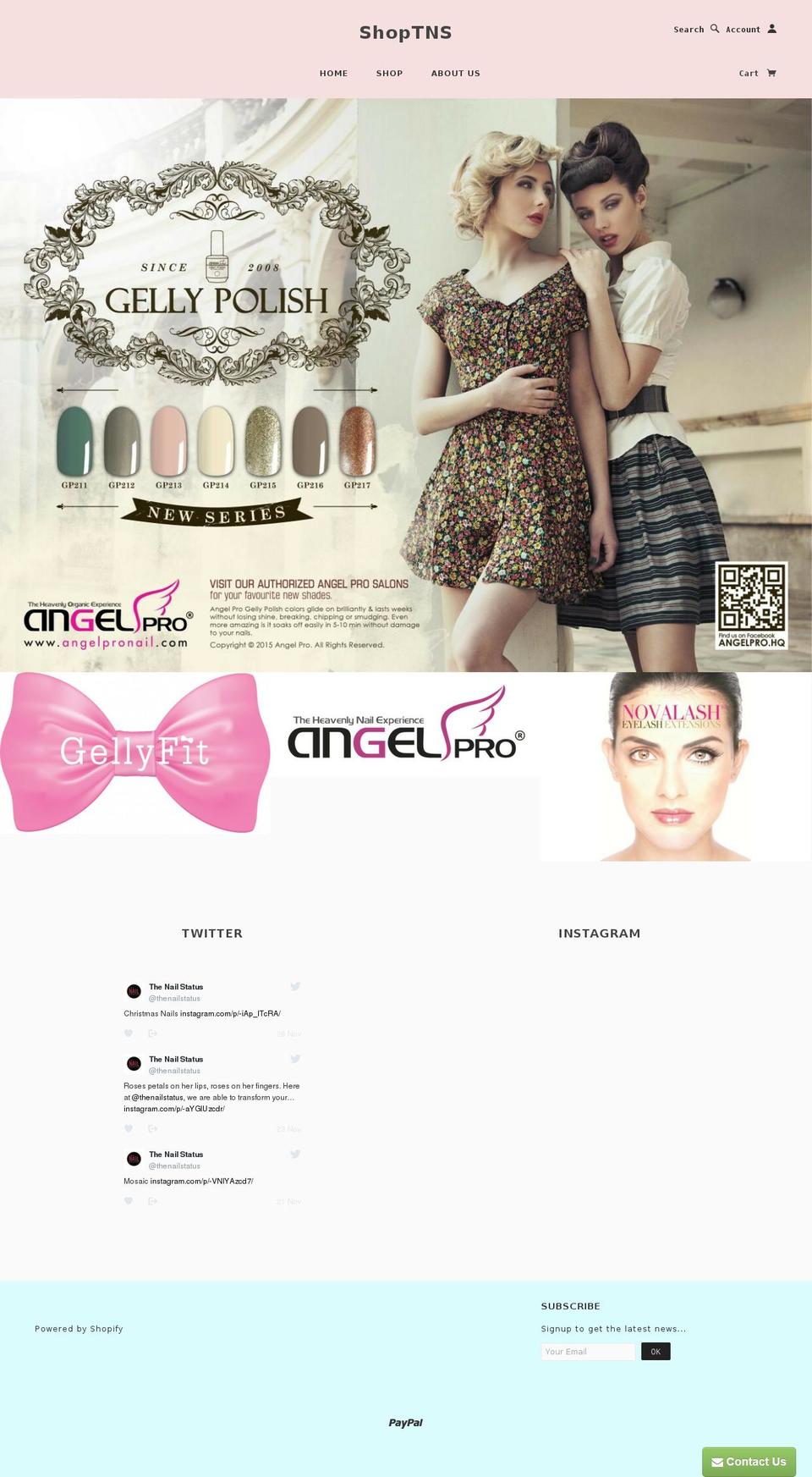 shoptns.com shopify website screenshot