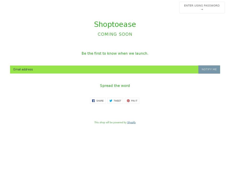 shoptoease.com — Shopify storefront screenshot