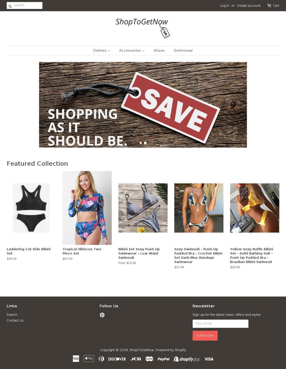 shoptogetnow.com — Shopify storefront screenshot