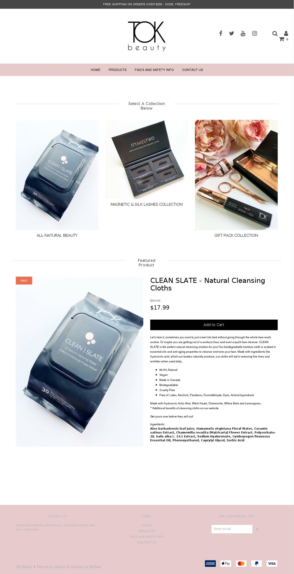 shoptokbeauty.com — Shopify storefront screenshot