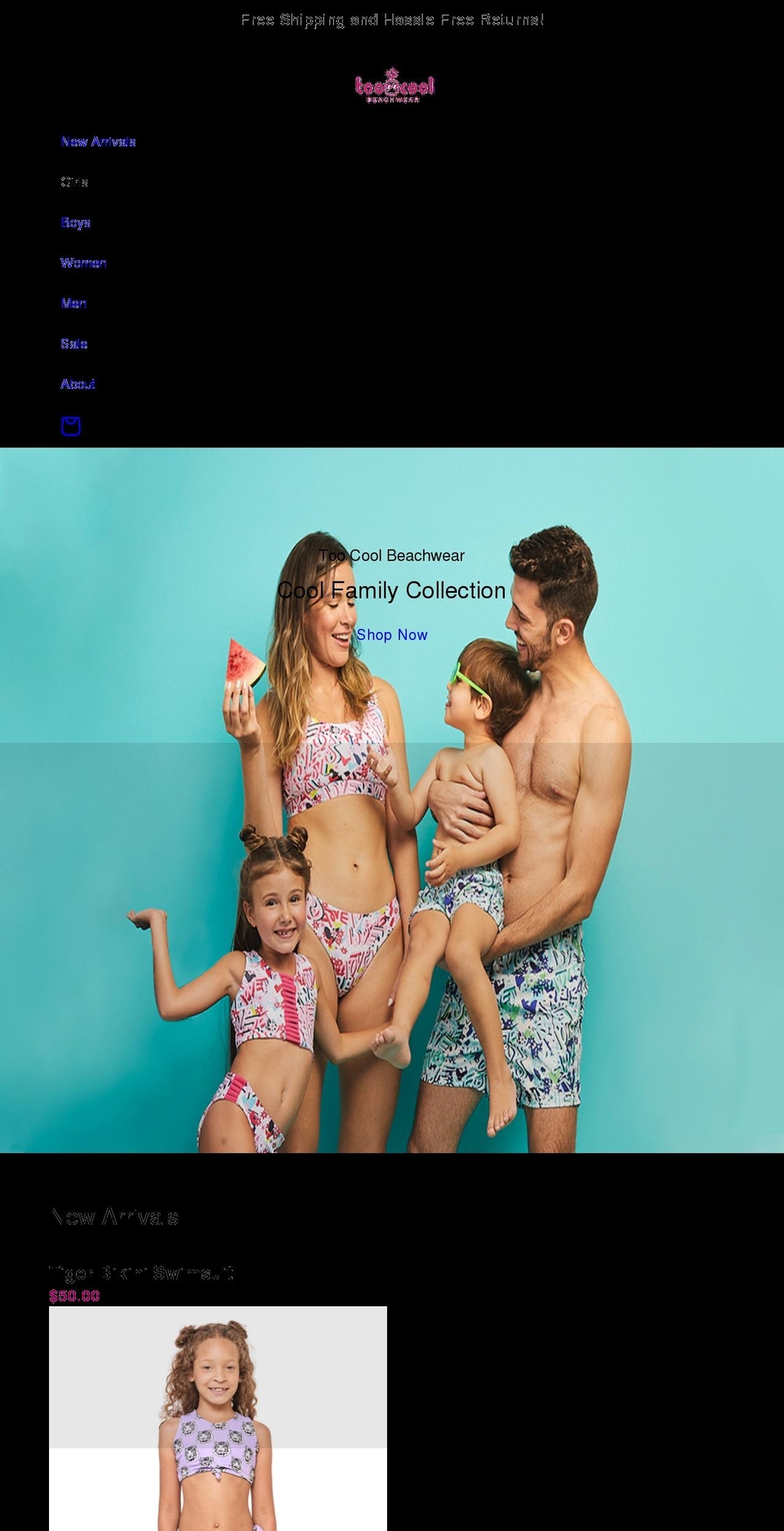 shoptoocool.com shopify website screenshot